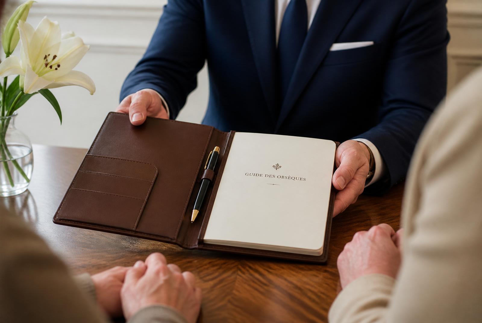 Carnet ouvert, stylo plume et fleur blanche sur une table en bois